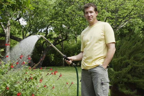 Patio, planting, and lawn design for Abbeywood properties